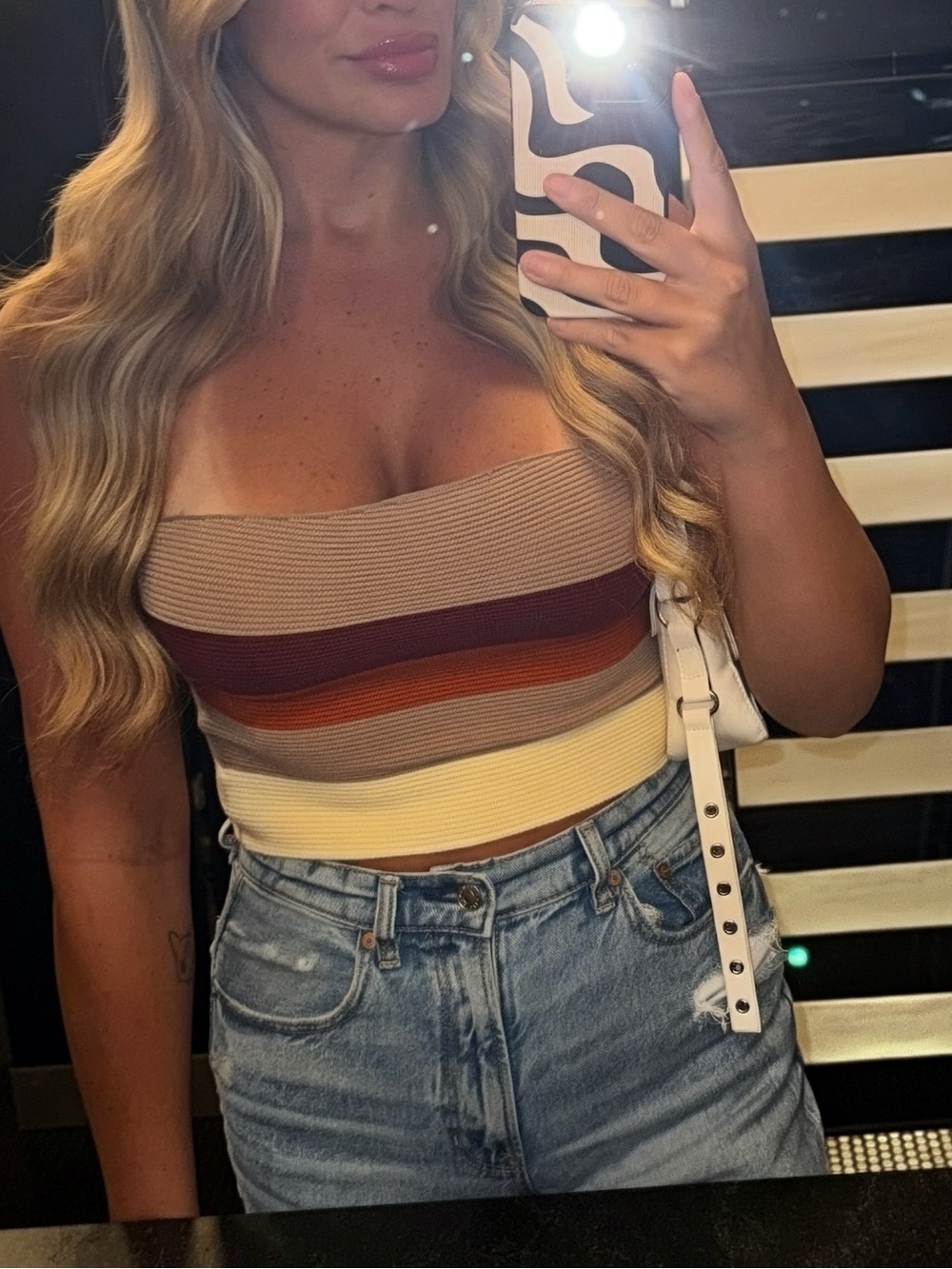 Striped Ribbed Tube Top - Multicolor - Picture 4 of 4